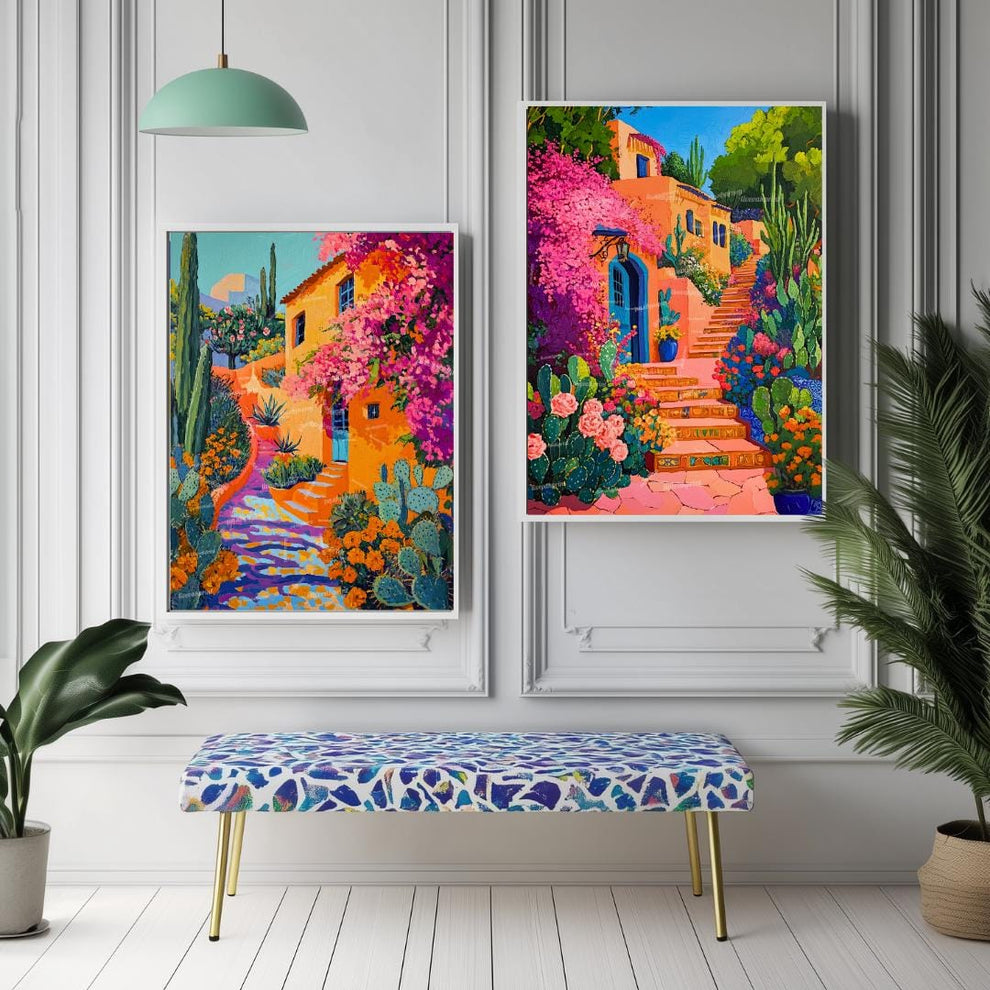 Set Of 2 Vibrant Mexican Art Prints
