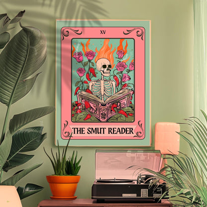 The Smut Reader Tarot Print – Romantasy Wall Art Booktok Decor The Reader Tarot Card, Spicy Book Lover Gift Smut Gift Idea