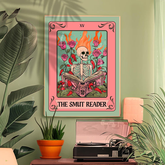 The Smut Reader Tarot Print – Romantasy Wall Art Booktok Decor The Reader Tarot Card, Spicy Book Lover Gift Smut Gift Idea