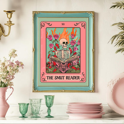 The Smut Reader Tarot Print – Romantasy Wall Art Booktok Decor The Reader Tarot Card, Spicy Book Lover Gift Smut Gift Idea