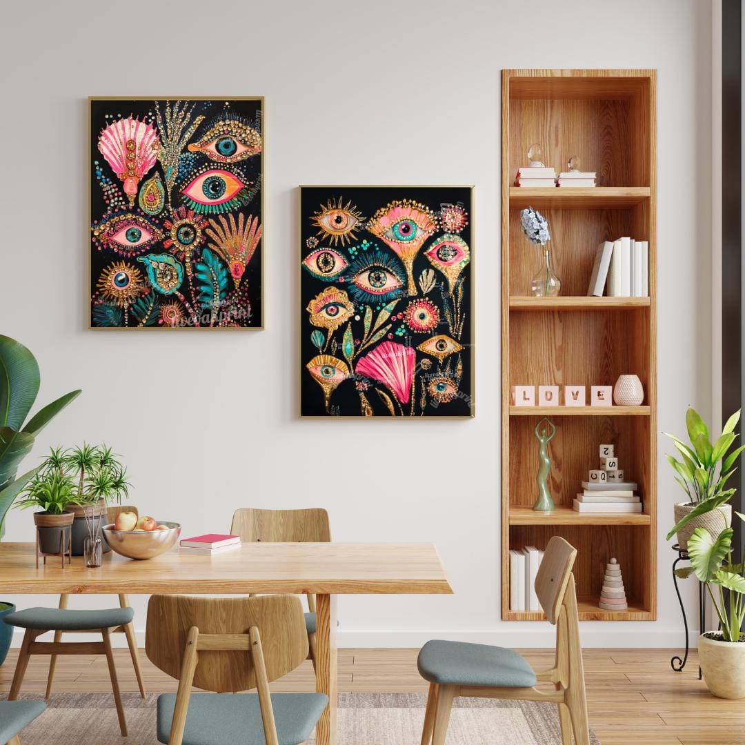 Set Of 2 Psychedelic Eye Art Prints