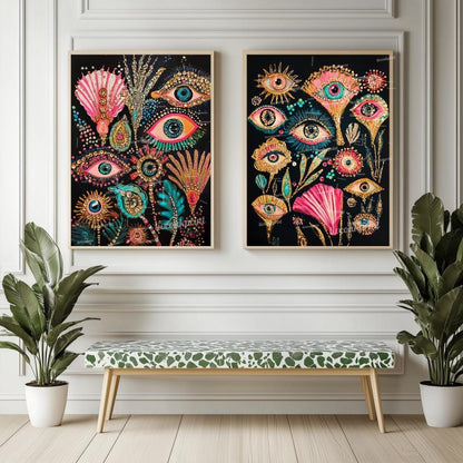 Set Of 2 Psychedelic Eye Art Prints