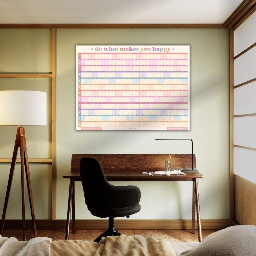 Bright Pastels 2026 Year Wall Planner