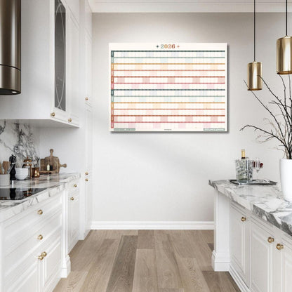 2026 Year Wall Planner: Boho Earth Tones