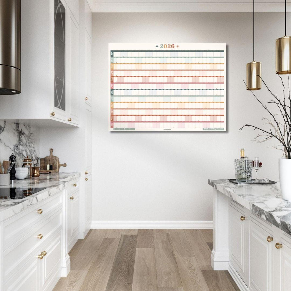 2026 Year Wall Planner: Boho Earth Tones