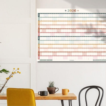 2026 One Page Wall Calendar: Boho Earth Tones - Large Office Calendar