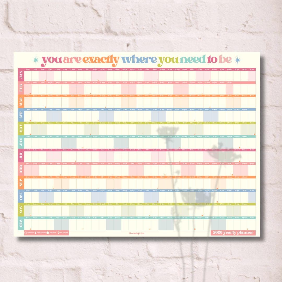 Colorful 2026 Year Wall Planner