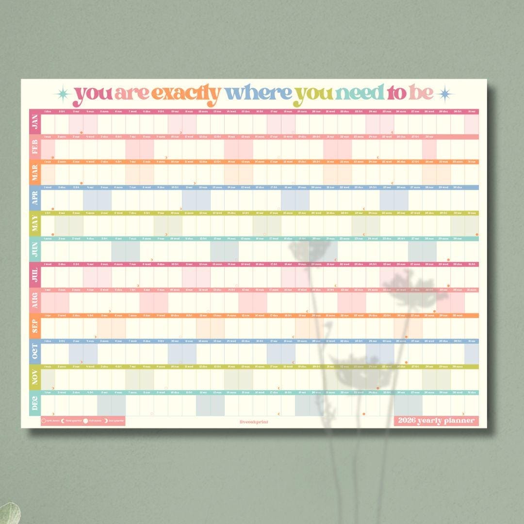 Colorful 2026 Year Wall Planner