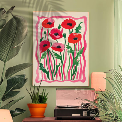 Colorful Red Poppies Print