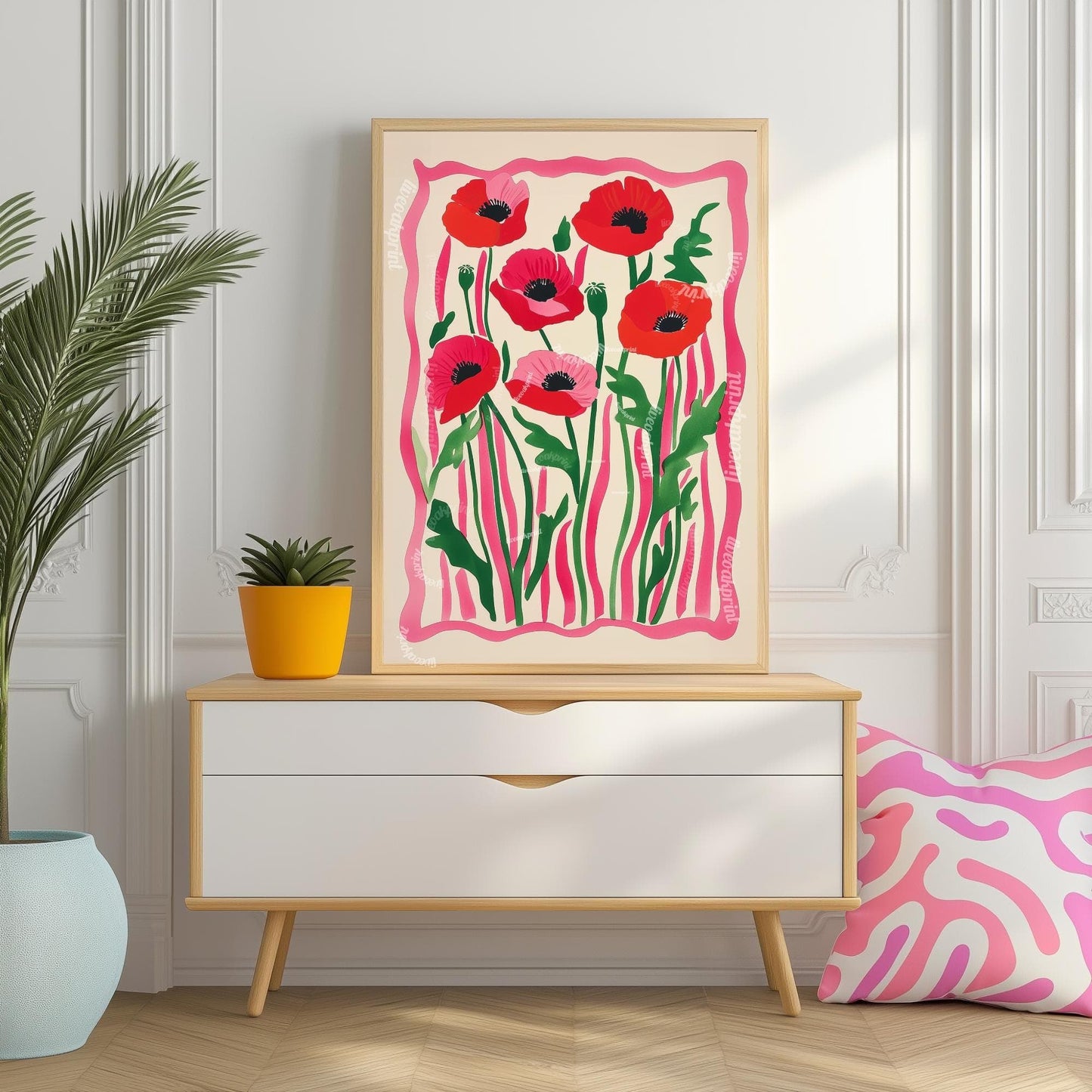 Colorful Red Poppies Print