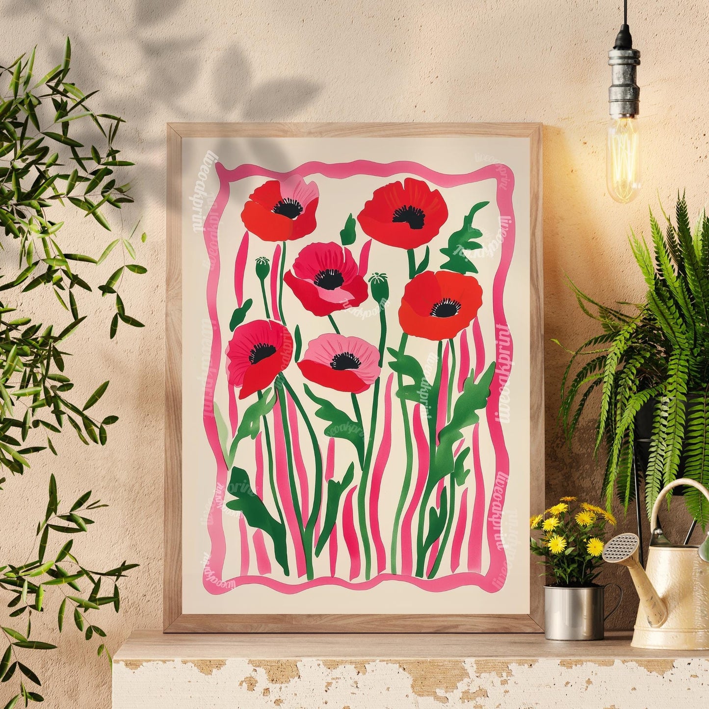 Colorful Red Poppies Print