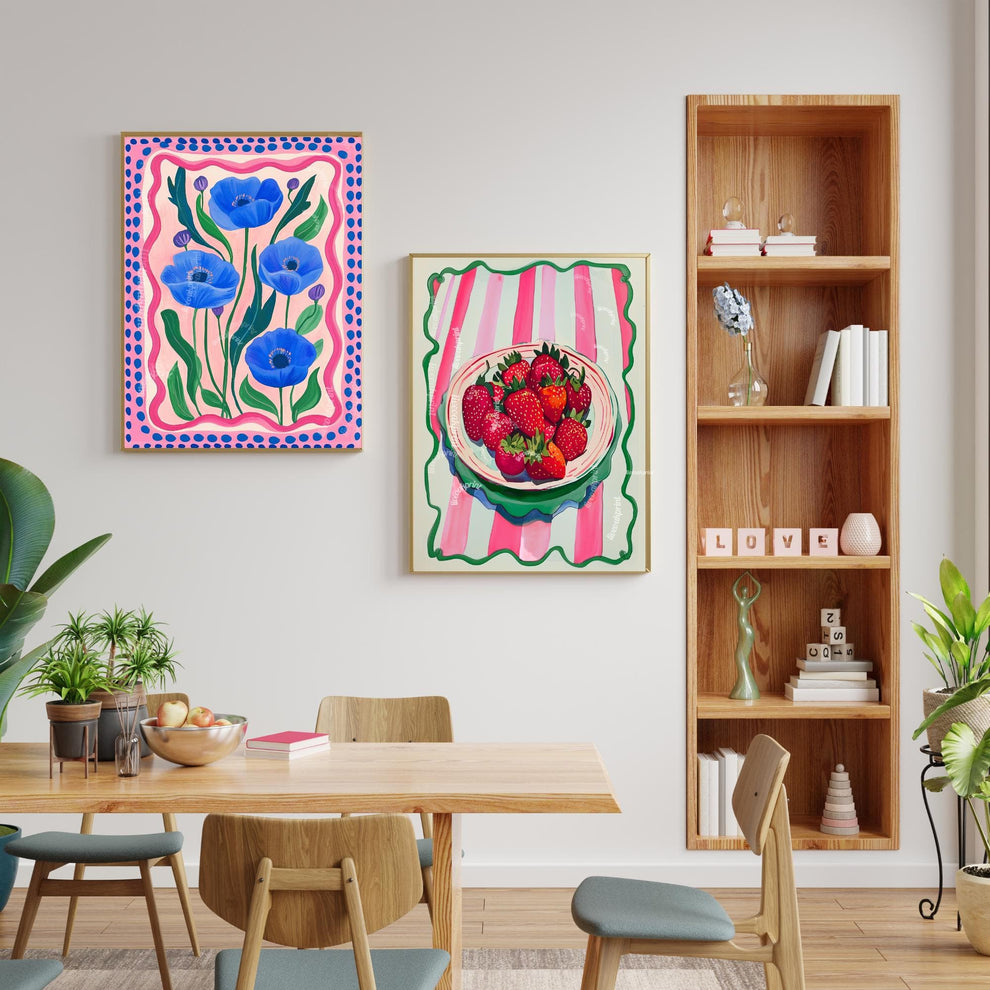 Pink and Blue Wall Art