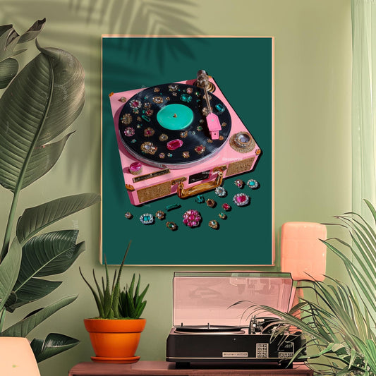 Retro Record Print