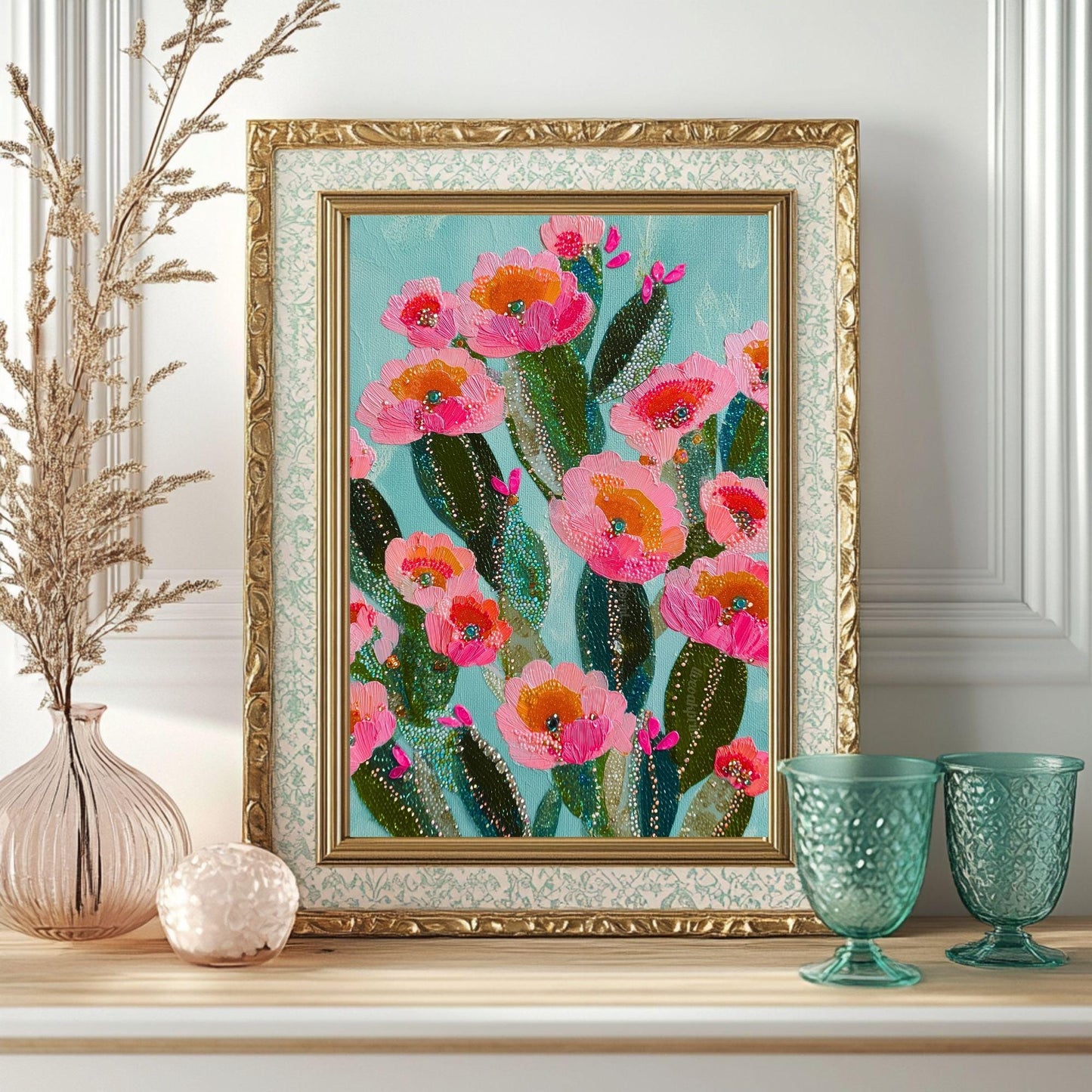 Flowering Cactus Wall Art