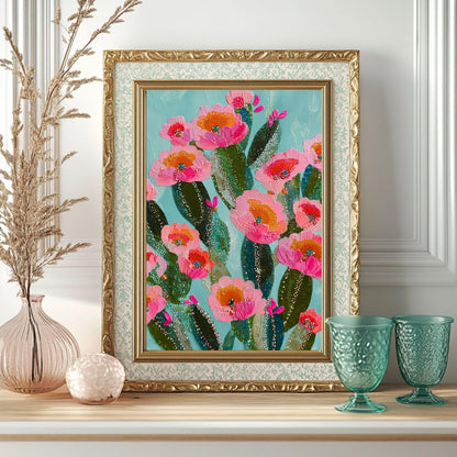 Flowering Cactus Wall Art