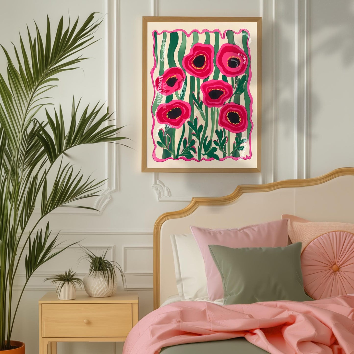 Funky Red Poppies Print
