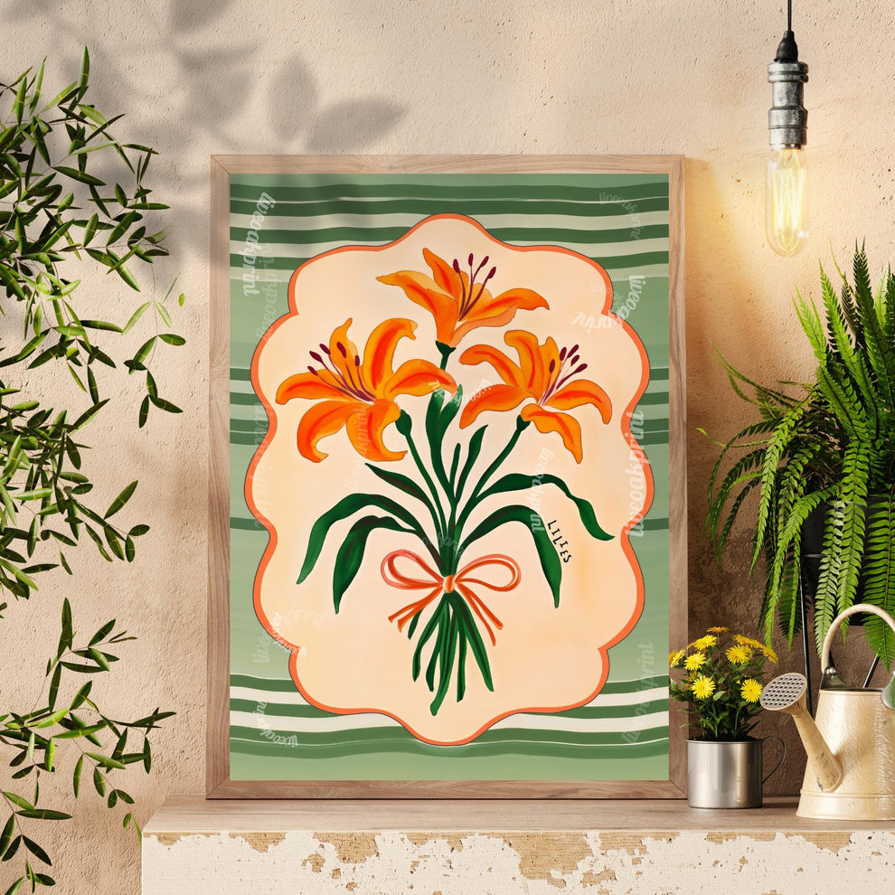 Soft Vintage Lilies Print