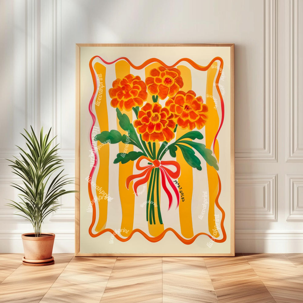 Vintage Marigold Print