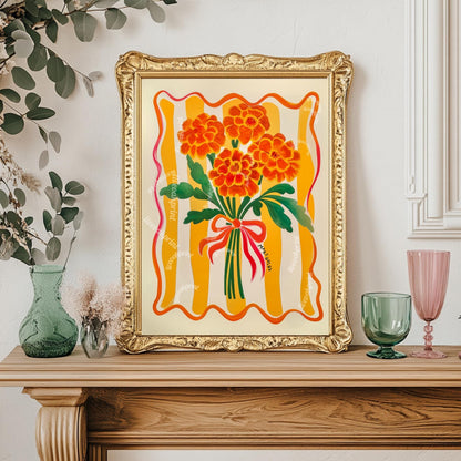 Vintage Marigold Print
