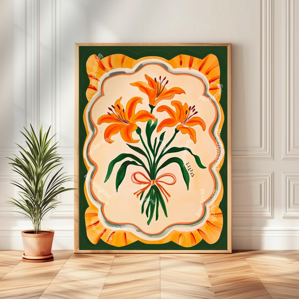 Retro Lilies Wall Art