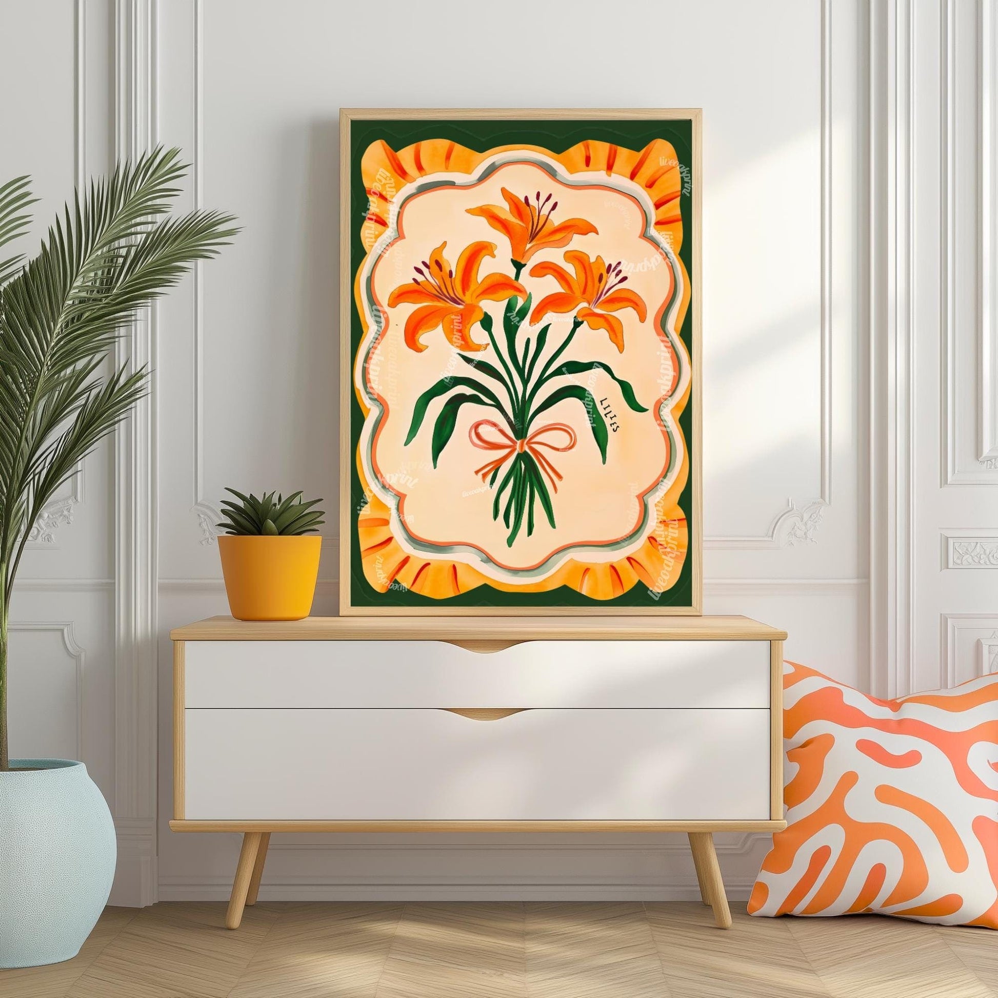 Retro Lilies Wall Art