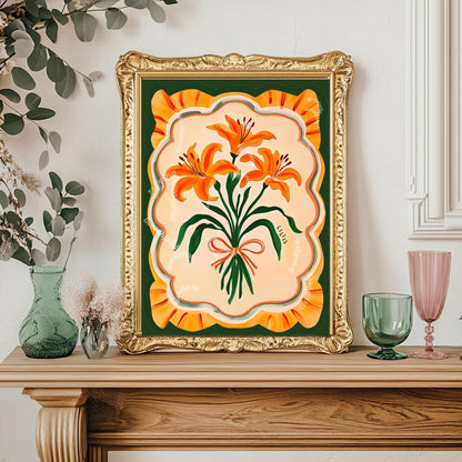 Retro Lilies Wall Art