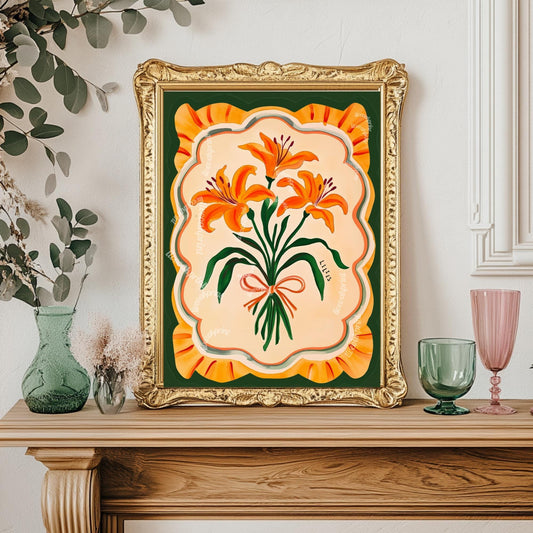 Retro Lilies Wall Art