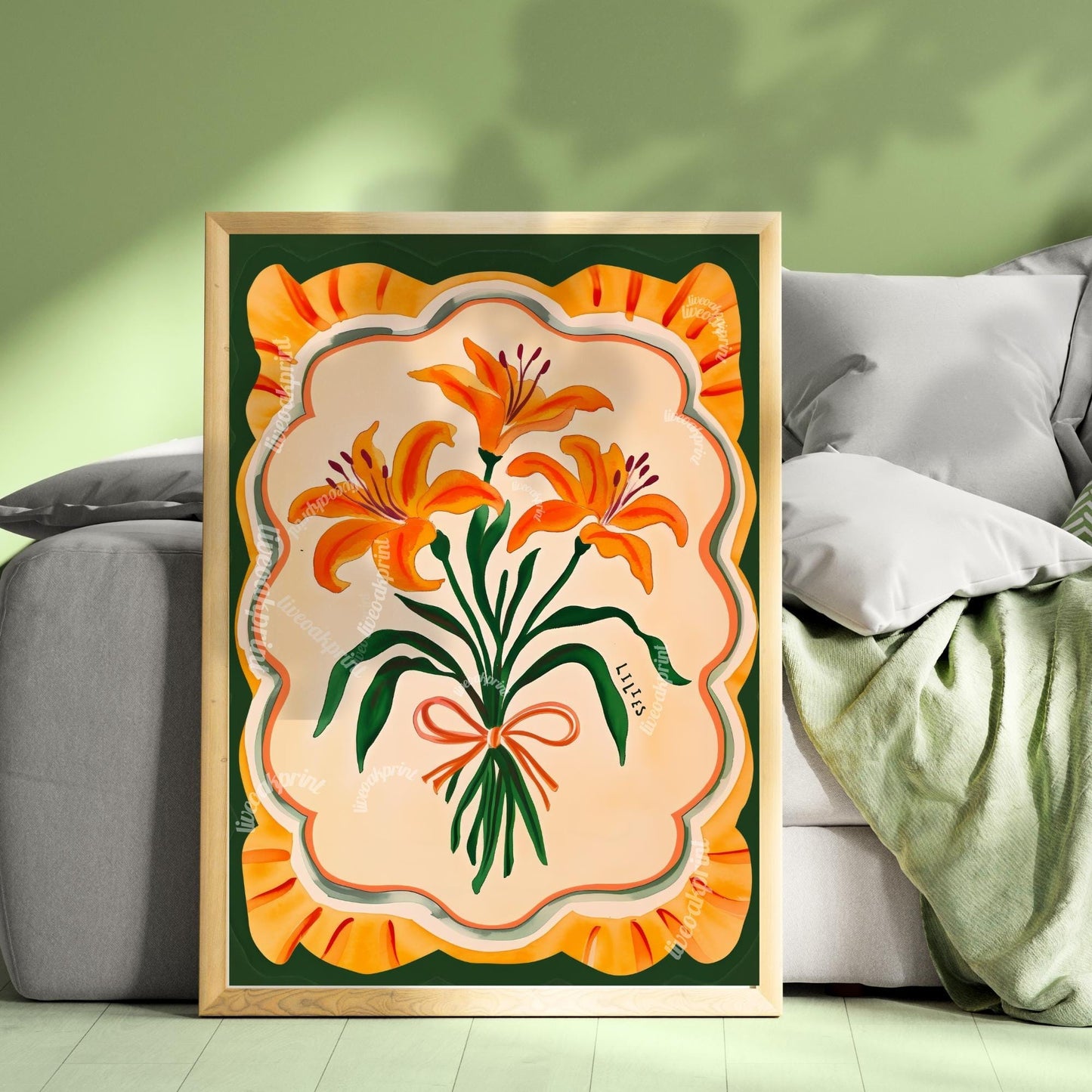 Retro Lilies Wall Art