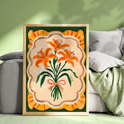 Retro Lilies Wall Art