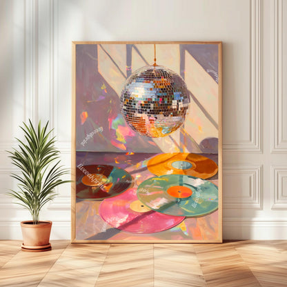 Disco Records Print