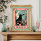 Black Cat Tarot Art Print – Witchy Cat Wall Art Botanical Cat Decor Mystical Cat Lover Gift Boho Tarot Poster Living Room Cat Decor