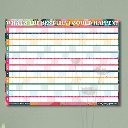 2026 Year Wall Planner: What's the Best That Can Happen? - Colorful One Page Planner