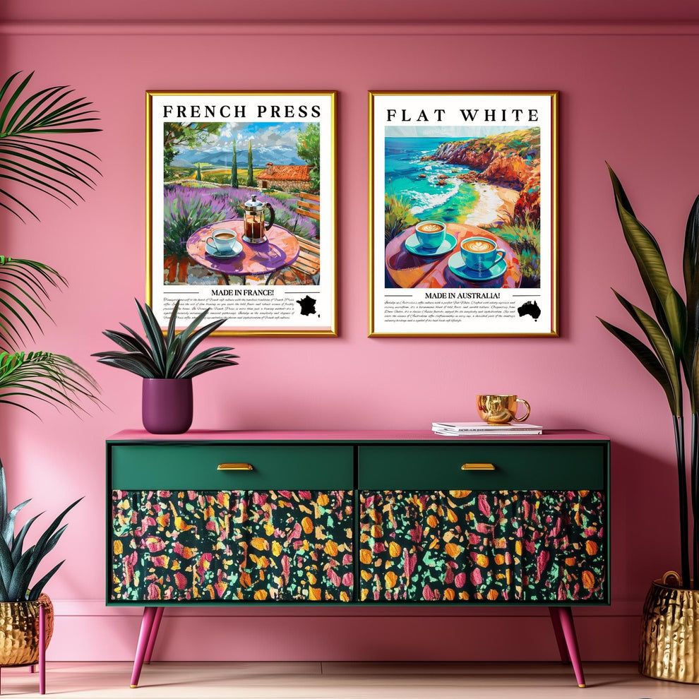 French Press Coffee Wall Art