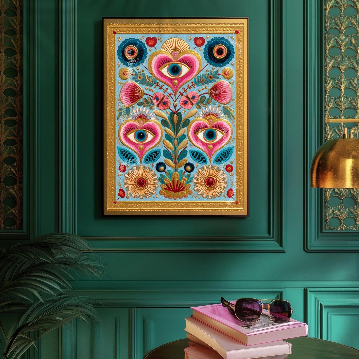 Colorful Eye and Heart Wall Art