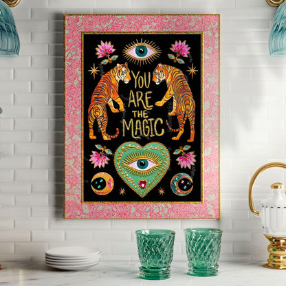 You Are The Magic Print – Tiger Wall Art Jungalow Print Surrealist Wall Art Witchy Wall Decor Boho Eye Wall Art Witchy Wall Decor