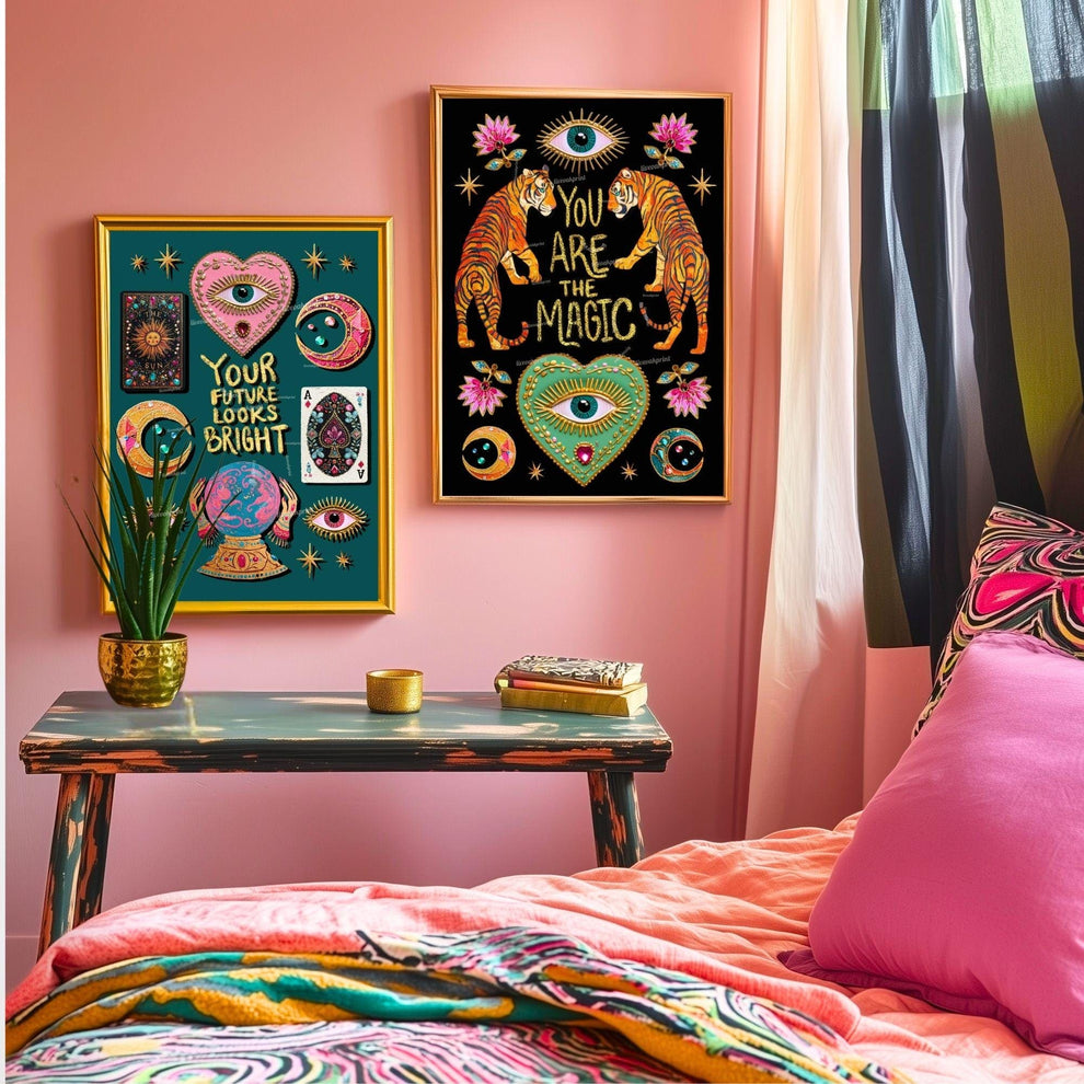 You Are The Magic Print – Tiger Wall Art Jungalow Print Surrealist Wall Art Witchy Wall Decor Boho Eye Wall Art Witchy Wall Decor