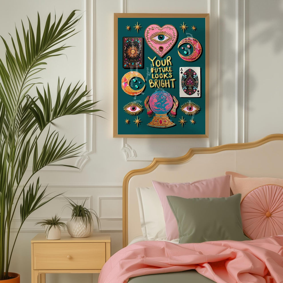 Your Future Looks Bright – Surrealist Wall Art Witchy Wall Decor Fortune Telling Print Eye Wall Art Witchy Wall Decor Inspirational Quote