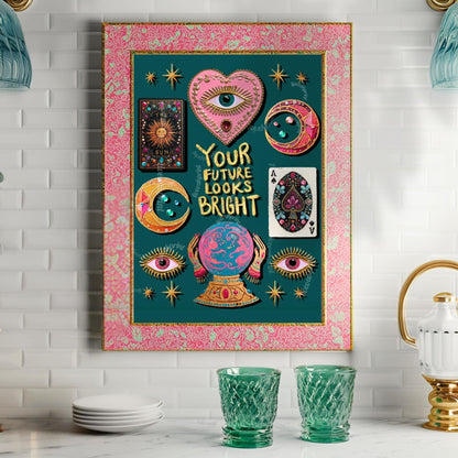 Your Future Looks Bright – Surrealist Wall Art Witchy Wall Decor Fortune Telling Print Eye Wall Art Witchy Wall Decor Inspirational Quote
