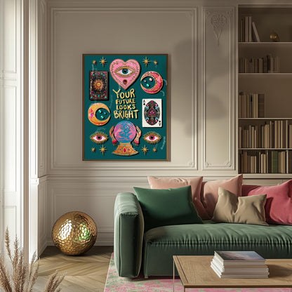 Your Future Looks Bright – Surrealist Wall Art Witchy Wall Decor Fortune Telling Print Eye Wall Art Witchy Wall Decor Inspirational Quote