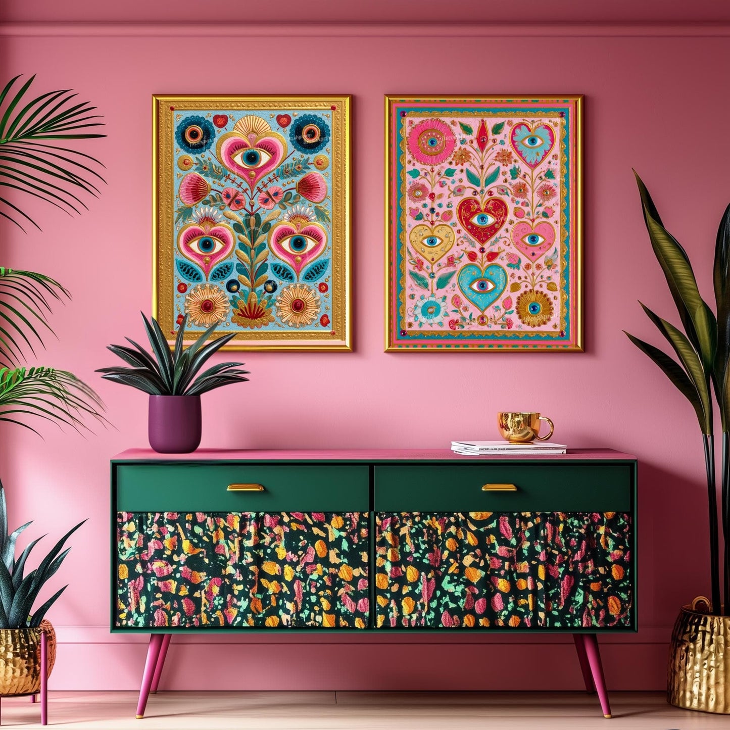 Pink Surreal Heart Wall Art