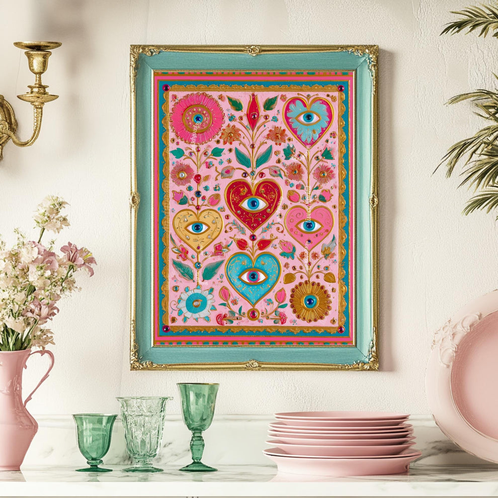 Pink Surreal Heart Wall Art