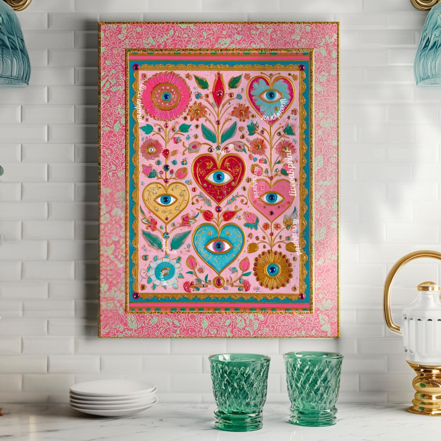 Pink Surreal Heart Wall Art