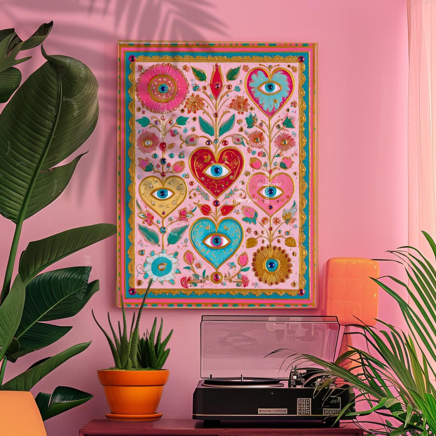 Pink Surreal Heart Wall Art