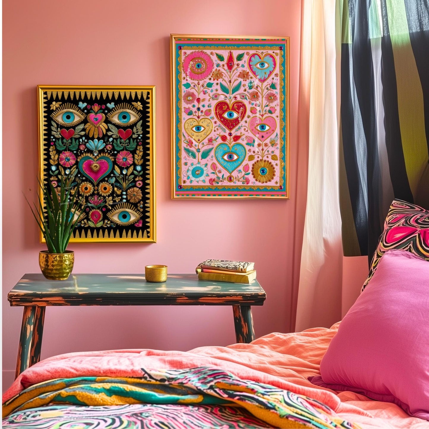 Pink Surreal Heart Wall Art