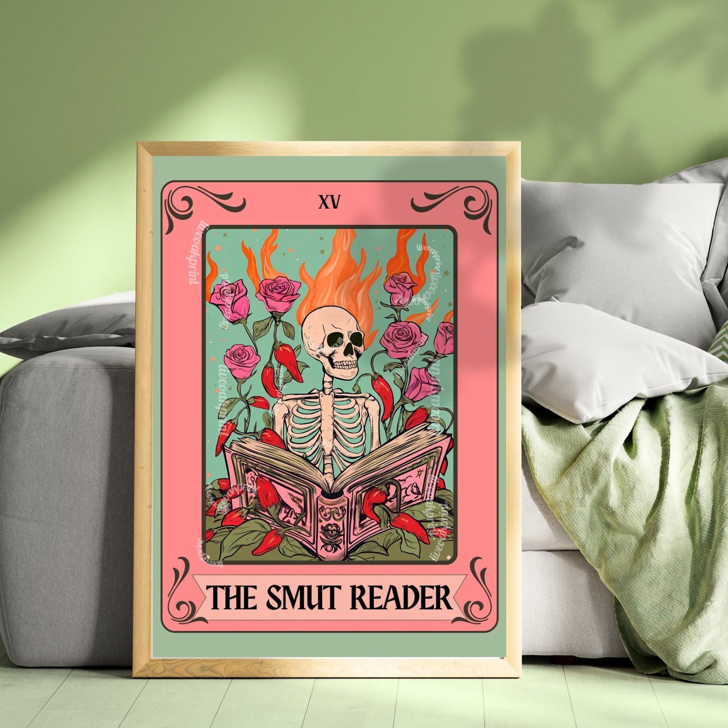 The Smut Reader Tarot Print – Romantasy Wall Art Booktok Decor The Reader Tarot Card, Spicy Book Lover Gift Smut Gift Idea