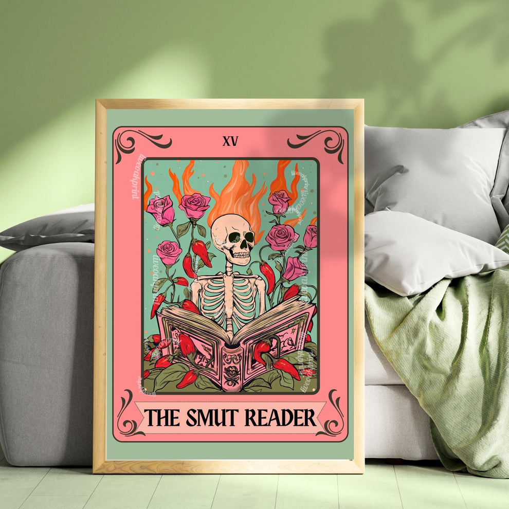 The Smut Reader Tarot Print – Romantasy Wall Art Booktok Decor The Reader Tarot Card, Spicy Book Lover Gift Smut Gift Idea