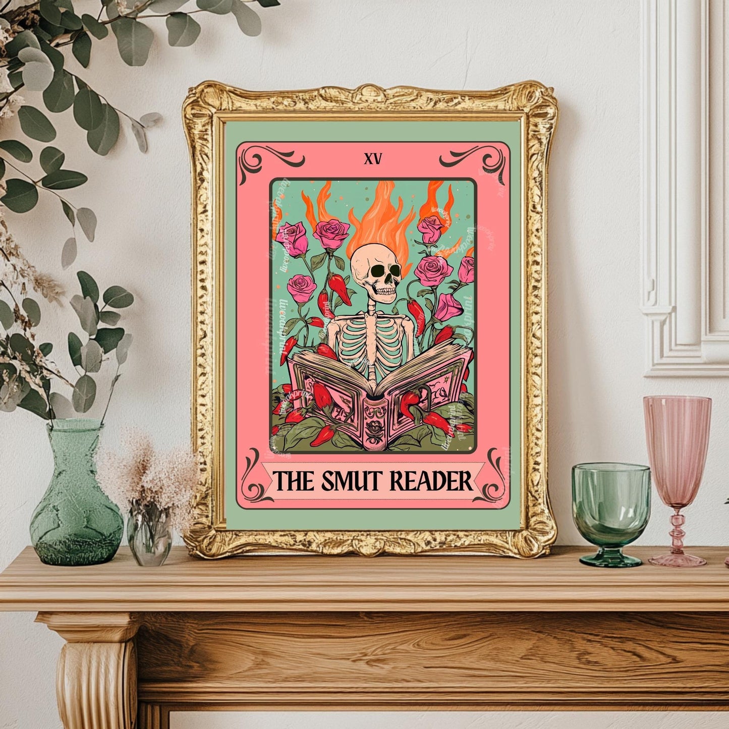 The Smut Reader Tarot Print – Romantasy Wall Art Booktok Decor The Reader Tarot Card, Spicy Book Lover Gift Smut Gift Idea
