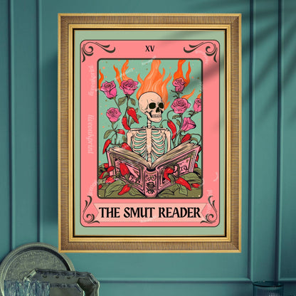 The Smut Reader Tarot Print – Romantasy Wall Art Booktok Decor The Reader Tarot Card, Spicy Book Lover Gift Smut Gift Idea
