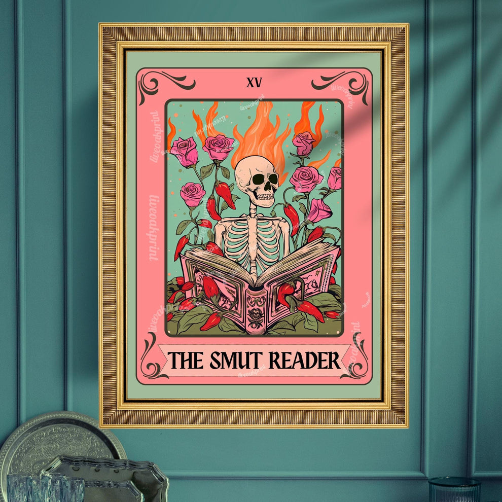 The Smut Reader Tarot Print – Romantasy Wall Art Booktok Decor The Reader Tarot Card, Spicy Book Lover Gift Smut Gift Idea
