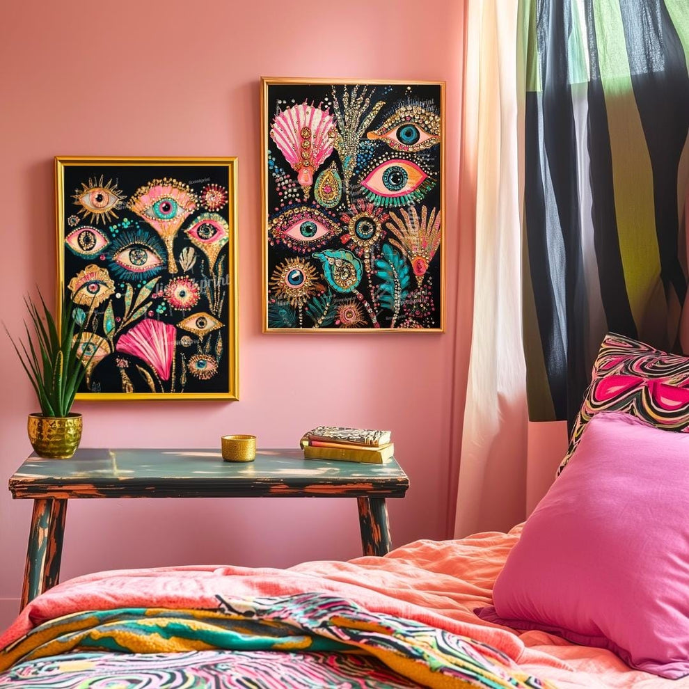 Set Of 2 Psychedelic Eye Art Prints